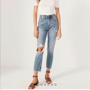 Abercrombie Ripped High Rise Mom Jeans